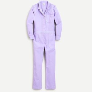 J. Crew lilac long sleeve garment dyed coverall jumpsuit. Size 14.